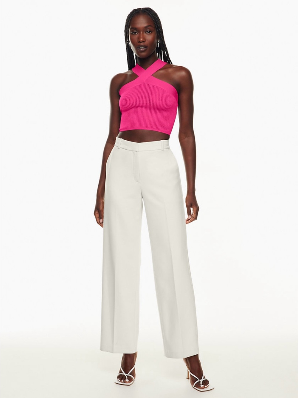 Aritzia Babaton Sculpt Knit Criss Cross Cropped
Tank Hot Pink Size L